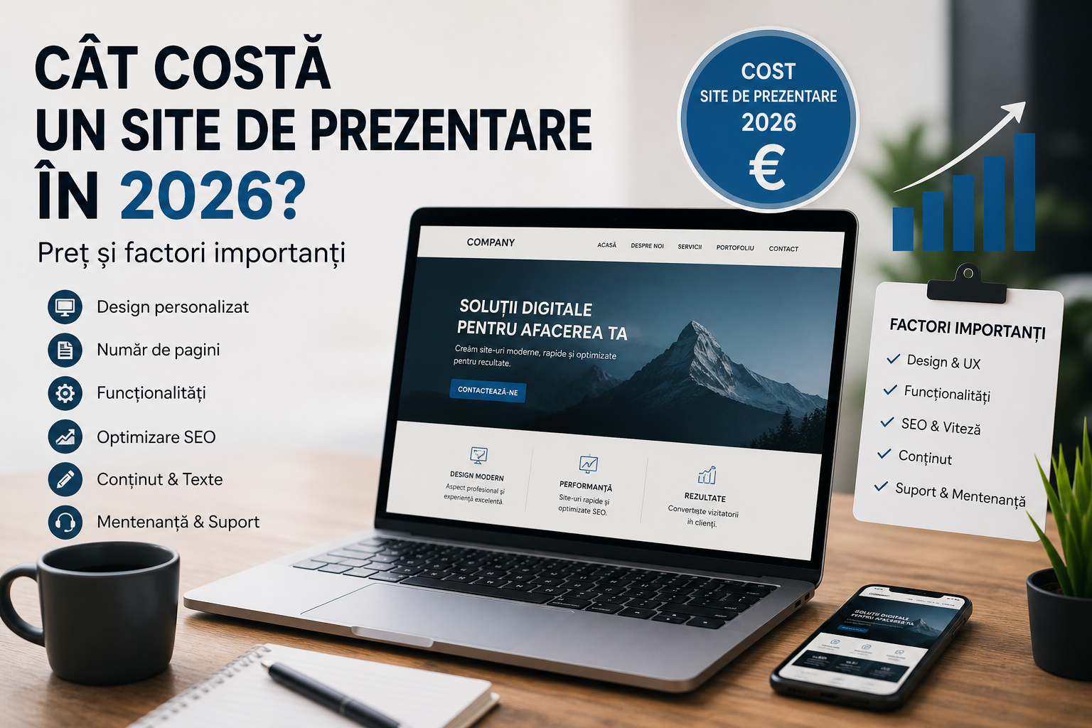 Cât costă un site de prezentare în 2026? Preț și factori importanți